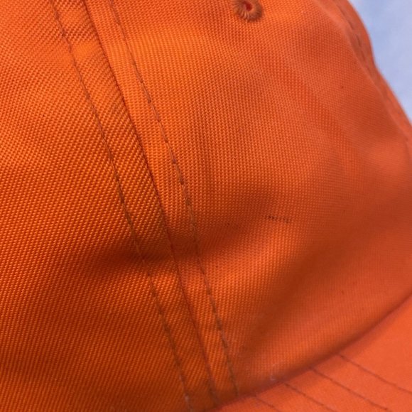 OC Solid Orange Strapback Hat Cap Outdoor Sports Safety Adjustable Stained - Picture 9 of 15